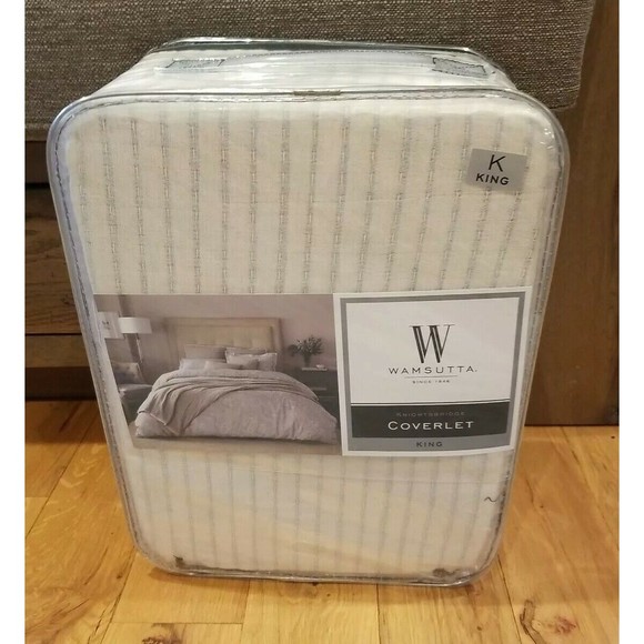 Wamsutta Knightsbridge Slate KING Coverlet NEW